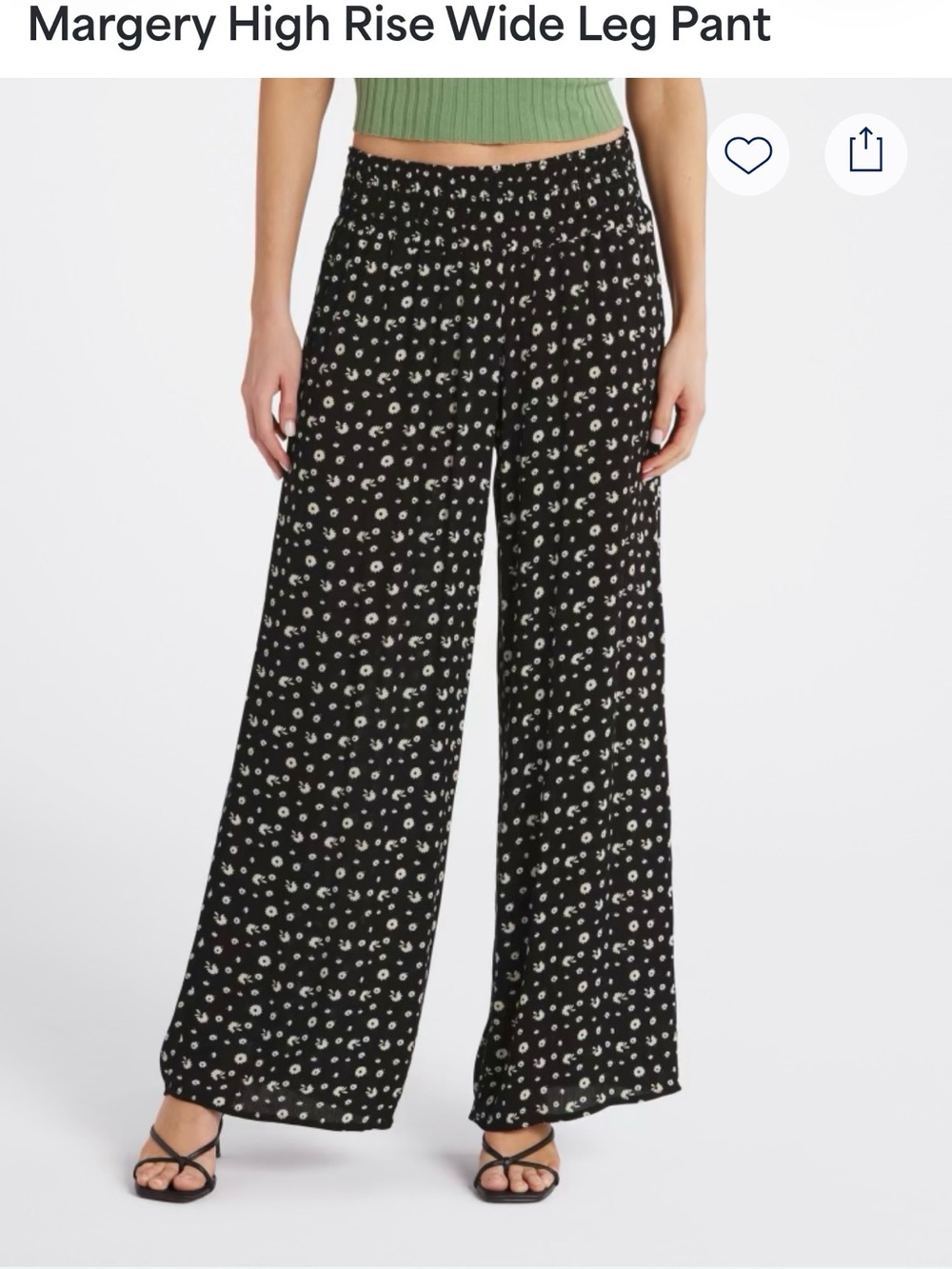 one 5 one Black Floral Wide Leg Pants.  Never worn
